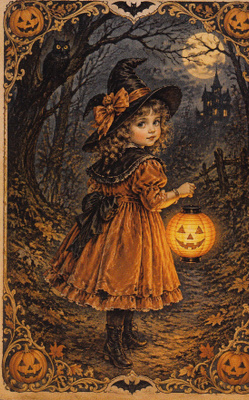 Halloween tyttö kurpitsalyhdyn kanssa