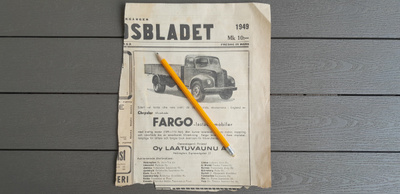 Fargo Auto Lehtimainosleike 1949