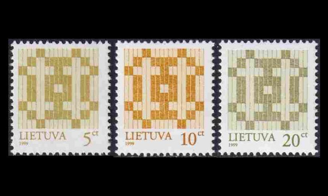 Liettua 682-4_II ** Käyttösarja kaksoisristi -99 (1998)