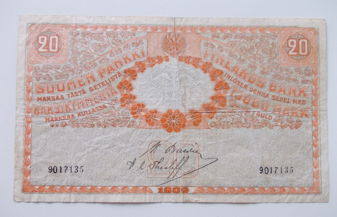 Suomi, 20 markkaa kullassa 1909, Tsaarinaika