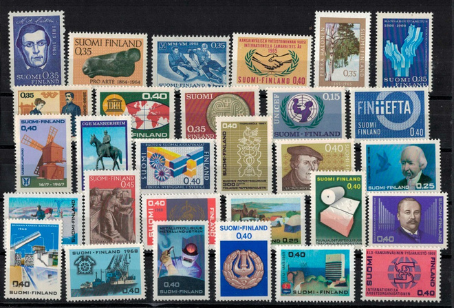Erä 1963-69 postituoreita postimerkkejä