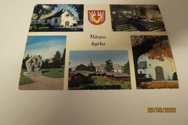 NÄRPIÄ KIRKKO 1968 KULKENUT KORTTI