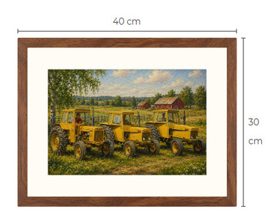 Uusi Valmet traktori art print kehystetty 30 cm x 40 cm