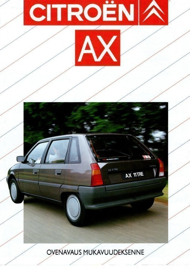 Citroen AX 5-ovinen -esite, 1988
