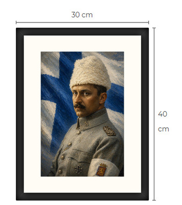 Uusi Mannerheim art print kehystetty 30 cm x 40 cm
