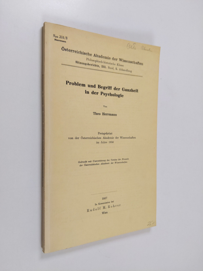Theo Herrmann : Problem und Begriff der Ganzheit in der P...