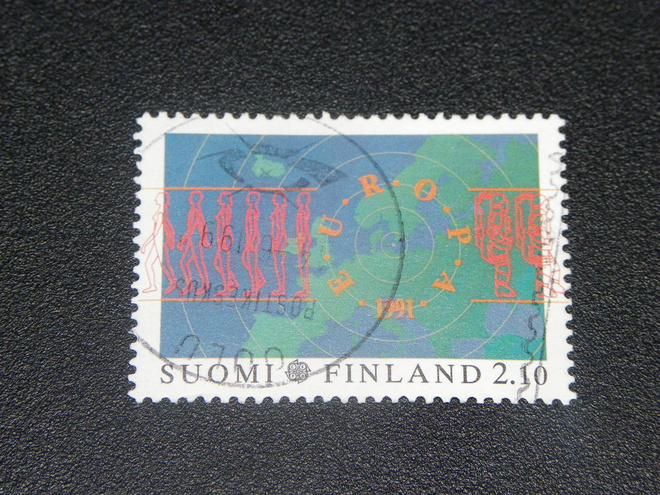 Eurooppa 1991 Lape 1140 hyvä ylösalainen leima