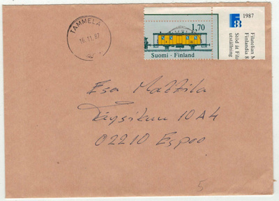 1987 F88 - vuoden 1862 postivaunu kirjeellä