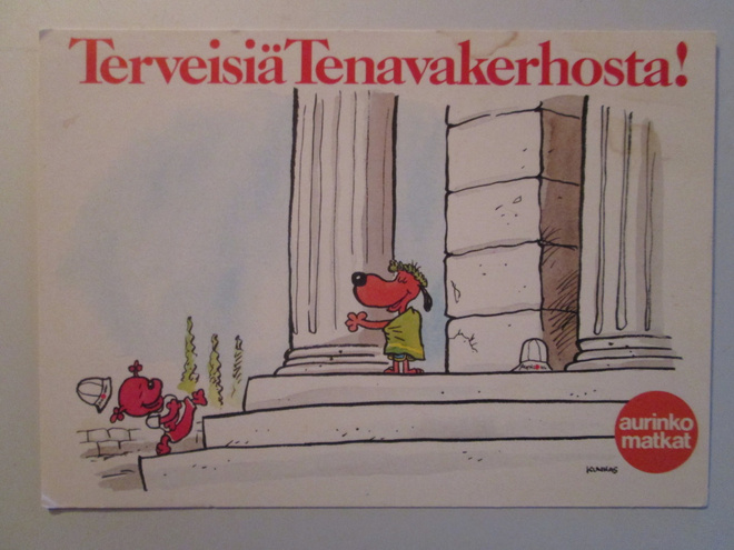 KULKEMATON VANHEMPI AURINKOMATKOJEN MAINOSKORTTI TENAVAKERHO