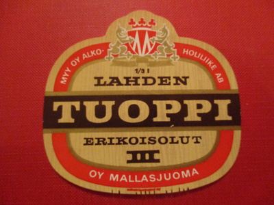 JUOMAETIKETTI -  LAHDEN TUOPPI ERIKOISOLUT (K14-S50)