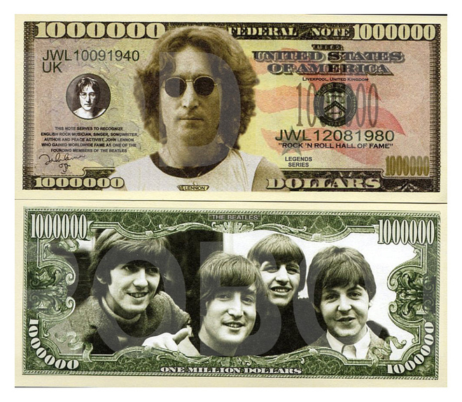 UUSI JOHN LENNON SETELI * DOLLARI - ILMAINEN TOIMITUS