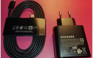 Tehokas musta Samsung 45W USB-C-laturi + Samsung-johto#30473