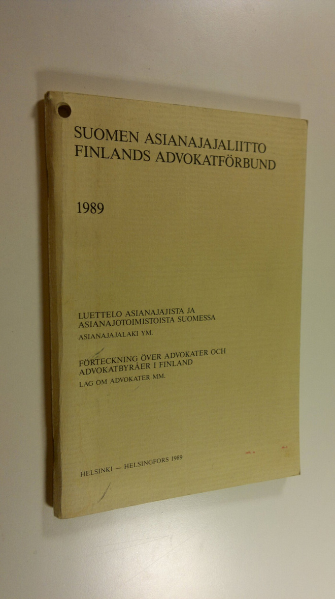 Luettelo asianajajista ja asianajotoimistoista Suomessa 1989
