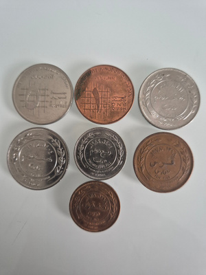 Jordania kolikot eri arvoja piastres/qirsh/fils (14586)