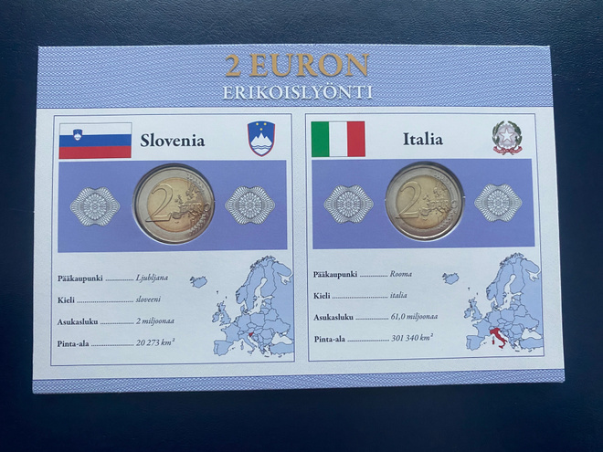 2€ 2014 Slovenia + Italia Monetan erikoissarja UNC
