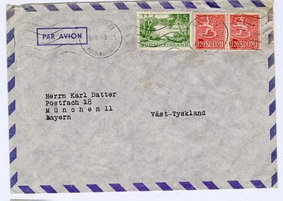 1963 lentokirje Saksaan