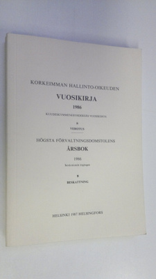 Korkeimman hallinto-oikeuden vuosikirja 1986 B, Verotus