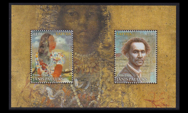 Latvia 1137-8BL50 ** Taiteilijoita (2021)