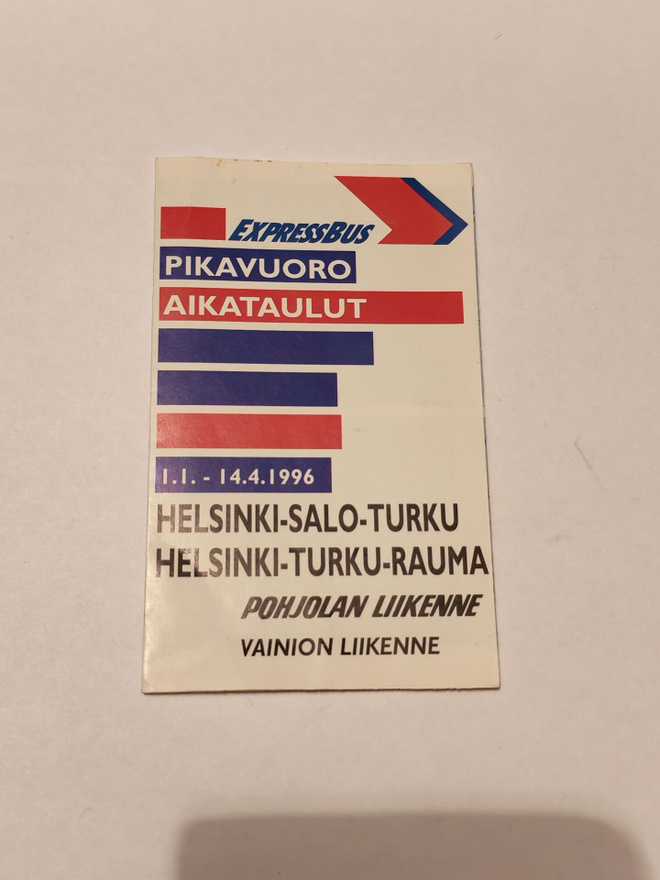 ExpressBus pikavuoro aikataulut 1996
