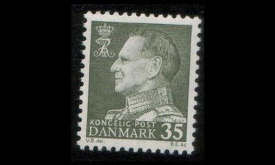 Tanska 392y ** Frederik IX 35 öre viher.musta Y-paperi (196
