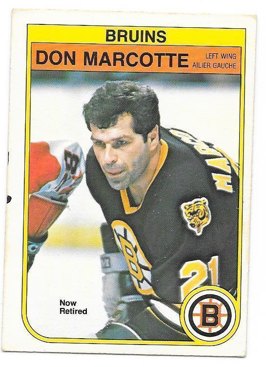 1982-83 OPC #14 Don Marcotte Boston Bruins