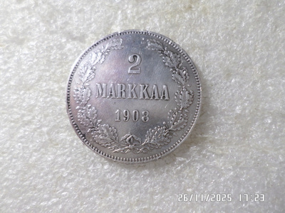 2 mk 1908 hopeaa kulkematon
