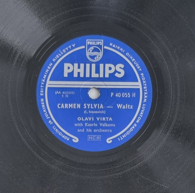 Savikiekko 1953 - Olavi Virta - Philips P 40055 H