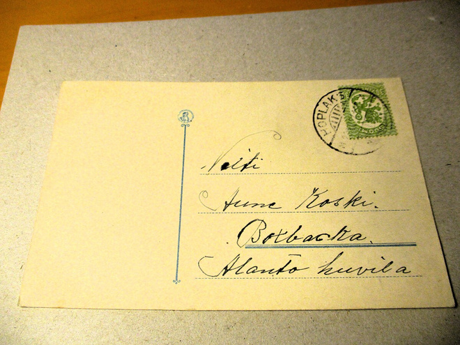 1924 Hoplaks kortti Pukinmäkeen