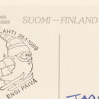 Hiihdon MM-kisat Lahti 1989 kortti + ensipäiväleima - pikkukuva 2