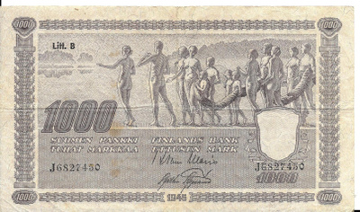 1000 markkaa 1945, Litt. B