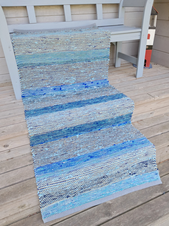 SINISÄVYINEN RÄSYMATTO 190 X 77 CM