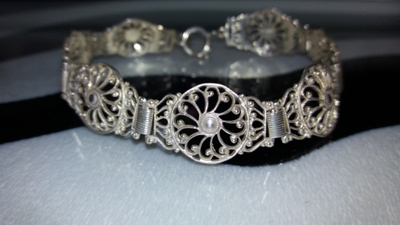 Vintage desing Konrad Wolff Oy hopea rannekoru KW 818H