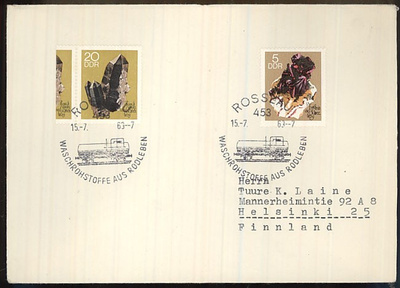 DDR Mi 1468 ja 1471 kirjeellä Suomeen