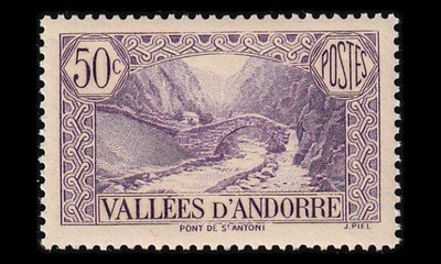 Andorra Fr 61 ** Maisema silta 50 C (1937)