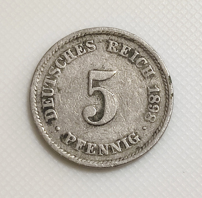 Saksa 5 Pfennig 1898F