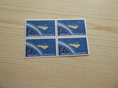 4 kpl 1962 Project Mercury avaruus MNH USA postimerkkiä