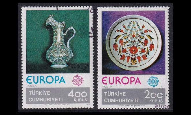 Turkki 2385-6 o Europa taidekäsityöt (1976)