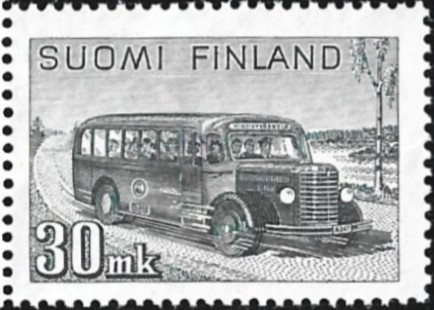 1947 M-30 Postiauto 30 mk harmaa ** Lape 327 a VSP Lm6
