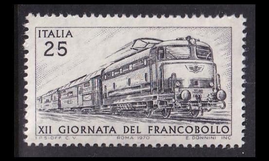 Italia 1327 ** Postimerkin päivä sähköveturi (1970)