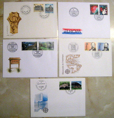 Europa CEPT Fdc-kuoret LUXENBURG 5 kpl Hienot (102)