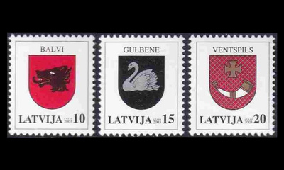 Latvia 584-6 ** Käyttösarja Vaakuna (2003)