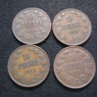 4 kpl 10 penniä - 1865-1916 - pikkukuva 1