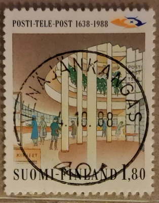 1988 1,80mk Posti 350v: Nappil Venäjänkangas 4.10.88 (1078)
