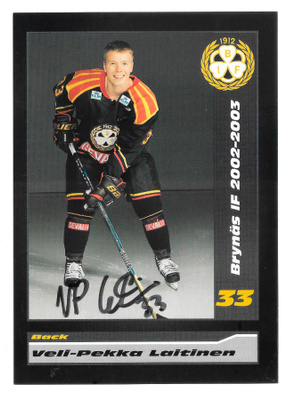 2002-03 Brynäs IF Postikortti nimmarilla Veli-Pekka Laitinen