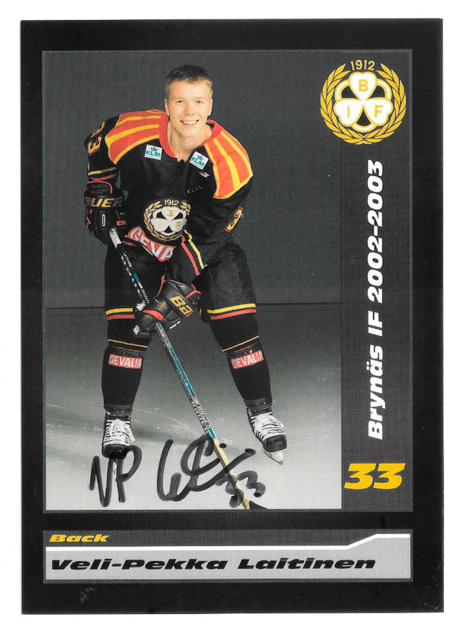 2002-03 Brynäs IF Postikortti nimmarilla Veli-Pekka Laitinen