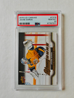 Juuse Saros - 15-16 UD Young Guns Canvas PSA 10