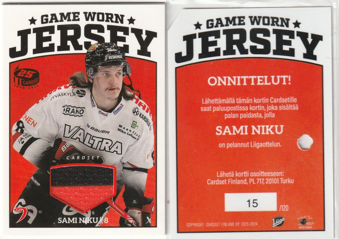 Sami Niku JYP Jersey Cardset 2023-24