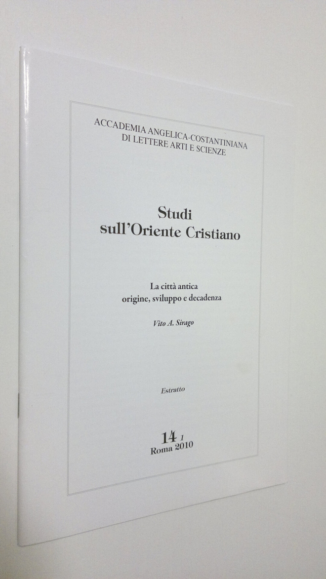Vito A. Sirago : Studi sull'Oriente Cristiano 14,1 :  La ...