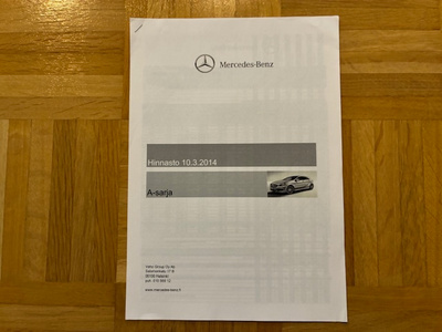 Hinnasto Mercedes A-sarja W176 2014 Veho 10.3.2014 - esite