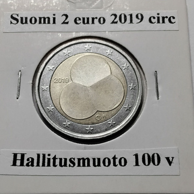 Suomi 2 euro 2019 circ hallitusmuoto 100v